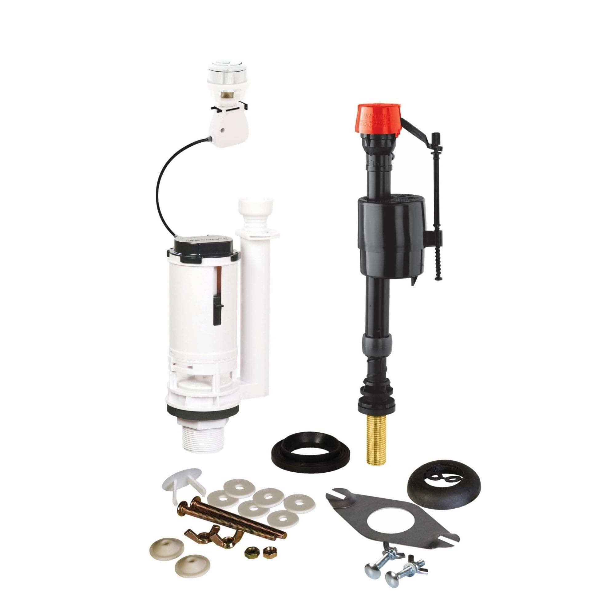 Fluidmaster PROCP002 - Fully Height Adjustable & Flush Valve with Chrome Botton - Universal Cistern Pack - Fixings Included