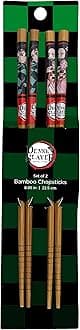 Just Funky Demon Slayer Chopsticks Set - Tanjiro and Nezuko - 2 Sets of Bamboo Chopsticks - 8.85 Inches Long