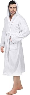 NY Threads Mens Hooded Robe - Plush Long Bathrobes for Men