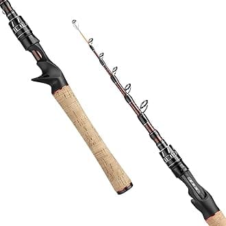 EOW XPEDITE Portable Telescopic Fishing Rods, Spinning & Casting, 24T Carbon Blanks & Solid Carbon Tip, Cork Handle, Travel Rod, Short Collapsible Rods