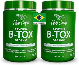 I Belli Capelli Organic Ravenna Hair B-tox Treatment 2 Pack- B-tox Capilar Para el Cabello, Formaldehyde-Free- Cirugia Capilar Para el Cabello- Effect Anti-Frizz, Volume Reduction, Smoothing- 2 units