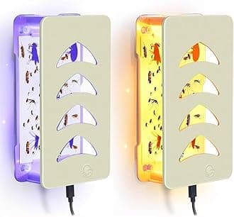 2 Pcs Flea Traps for Inside Your Home,2024 Upgrade Pest Sticky Trap Killer with Warm Light & UV & Touch Switch & Adjustable Brightness,Professional Pest Control Trapper for House