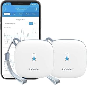 Govee WiFi Room Thermometer Hygrometer 2Pack, Wireless Smart Indoor Temperature Humidity Sensor with Alert and Data Storage, for Baby Home Garage Greenhouse