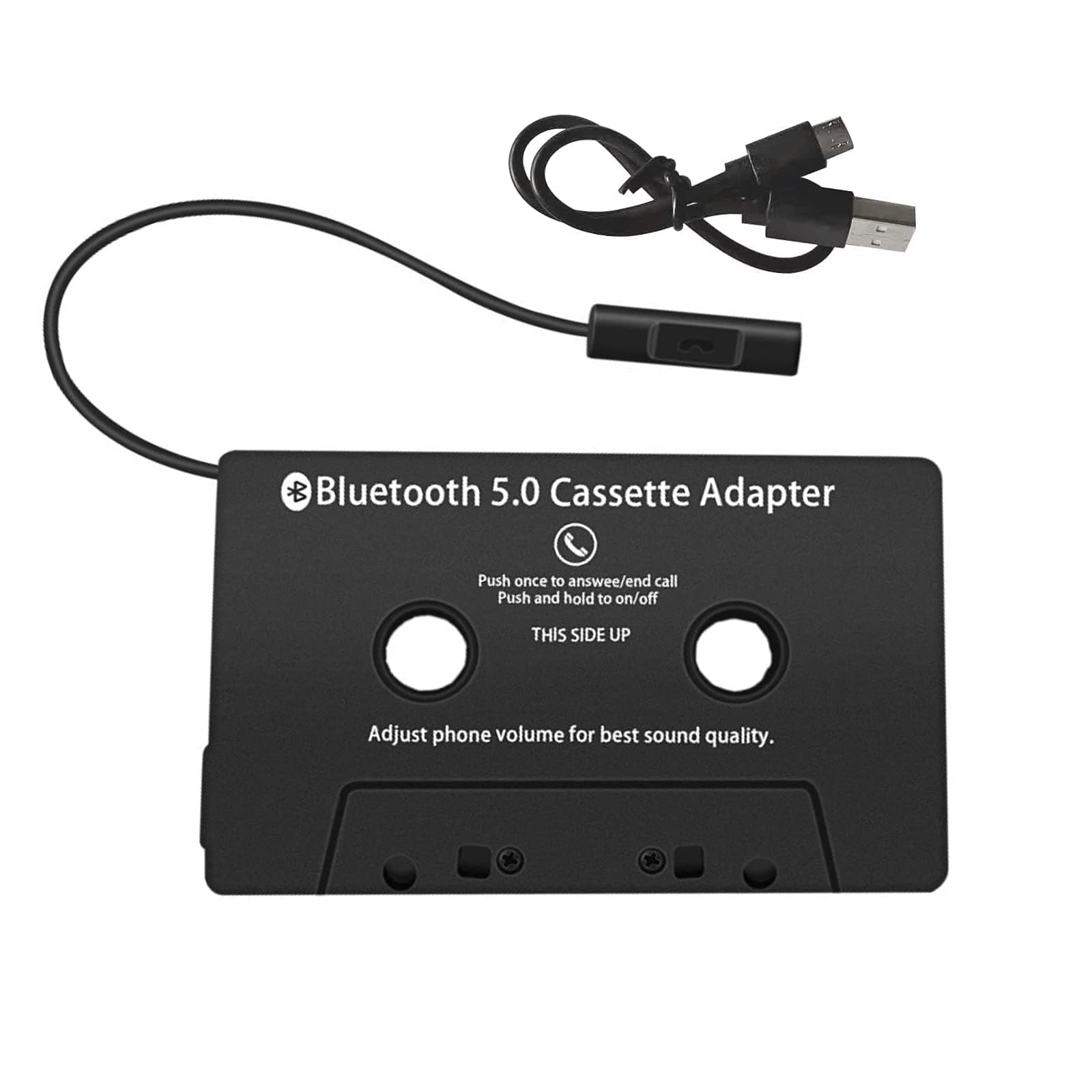 Bluetooth Car Audio Adapter - Cassette to AUX for CD/MP3/iPod with 3.5mm Jack Plug