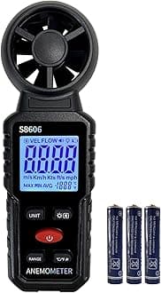 3 in 1 Handheld Anemometer Wind Speed Meter Gauge Speedometer Wind Level Tester Air Flow Meter Temperature Measuring Device Outdoor for Sailing Surfing Flying Shooting