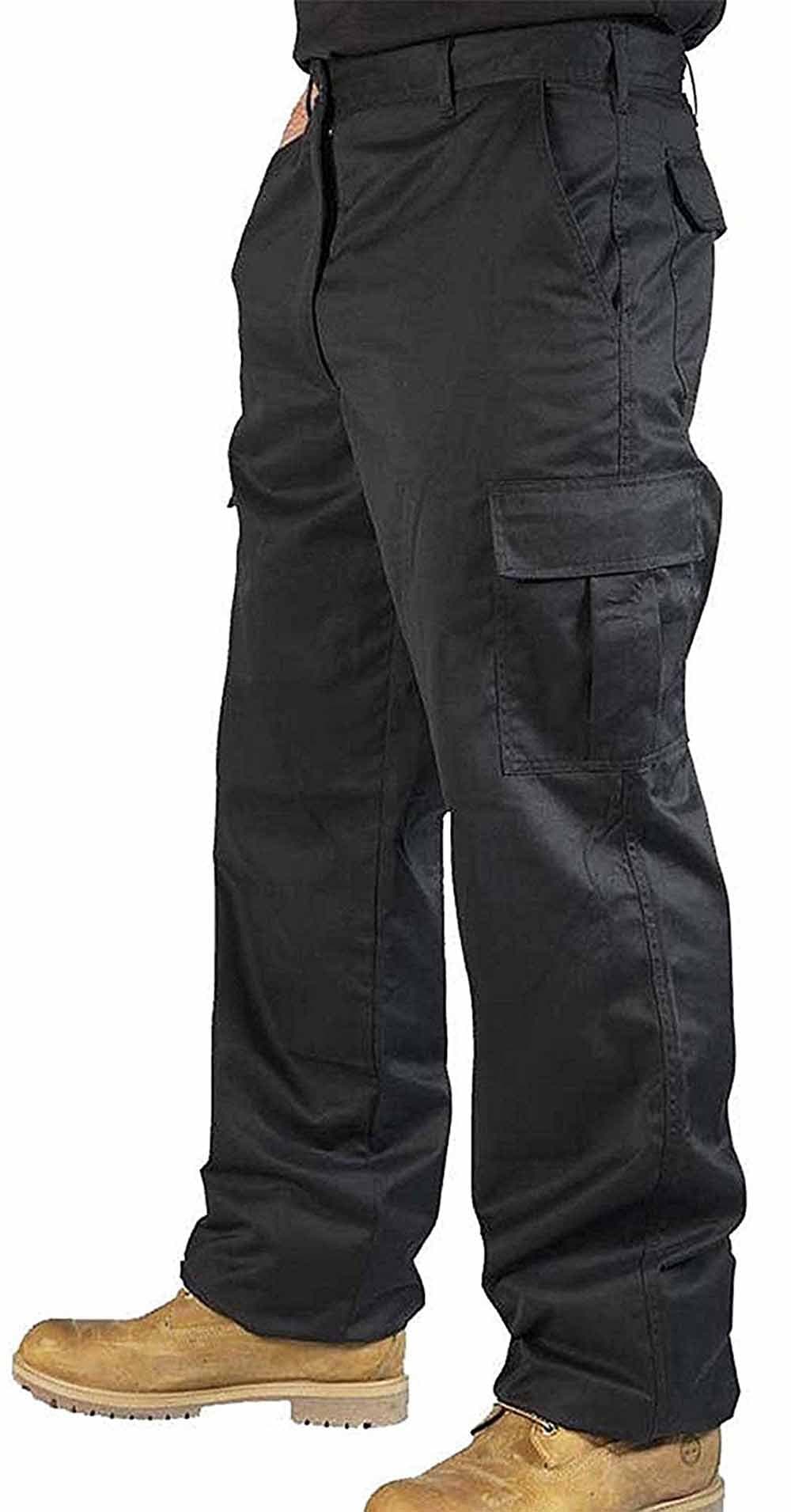newfacelook Mens Cargo Combat Work Trousers Multi Pocket Working Pants Mechanic Worker Jeans