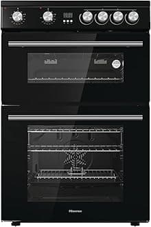 Hisense HDE3211BBUK 60cm Electric Cooker with Ceramic Hob-Black , A Rated Double Oven