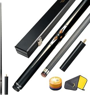 KONLLEN Snooker Cue Carbon Fiber Cue Hand-Made Inlay Billiard Cue with 10.2mm Tip Snooker Cue Stick Kit (Including Extension Cue Case Pool cue tip and Pool cue Cleaner)