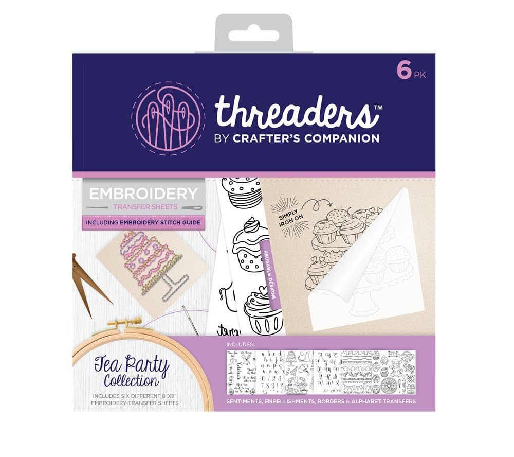 Threaders Embroidery Transfer Sheets-Tea Party, 23 x 21 x 0.3 cm