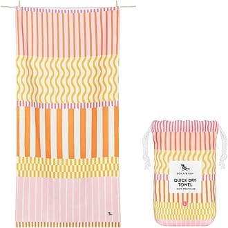 Dock & Bay Beach Towel - Quick Dry, Sand Free - Compact, Lightweight - 100% Recycled - Includes Bag - Lemonade Waves - Extra Large (200x90cm, 78x35)