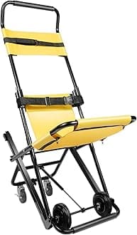 Portable Folding Stair Chair, Lift Stair Chair for Elderly, Manual Lift Stair Chair with 4 Wheels, Elderly Stair Lifts Assist Devices, for Single Operator Daily transfers, Load 350Lbs