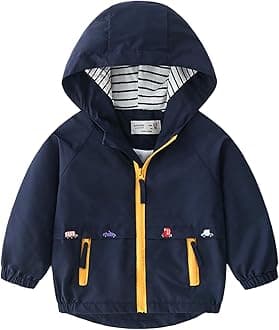 Toddler Boys Windbreaker Casual Outerwear Kids Lightweight Zip Hooded Jacket Baby Cute Dust Coat