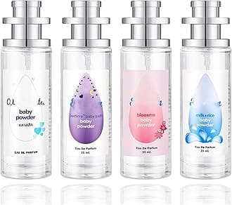Elyven Baby Powder Perfume, Elyven Fresh Scent Perfume Fragrance Body, Baby-Soft Perfumes Spray, Long-Lasting Moisture & Fragrance, 35ml (4*Mix)