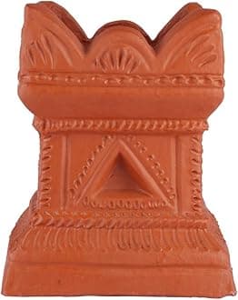 Village Decor Earthenware Tulsi Pot, Orange, W*H - 5 inch * 7.5 inch, 1 Piece