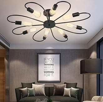 Avior Low Height Ceiling Lamp, Chandelier for Living Room, Restaurant Lamps and Hotels (Black.)