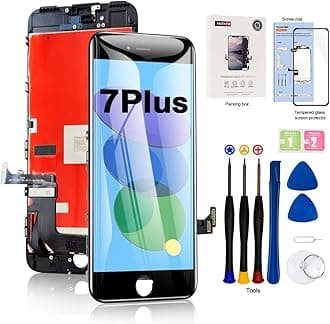 EFAITHFIX for iPhone 7 Plus LCD Screen Replacement Black 5.5 Inch Frame Assembly LCD Display 3D Touch Screen Digitizer with Repair Tools Kit Tempered Glass Screen Protector for A1784, A1785, A1661