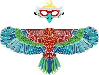 D.Q.Z Bird-Costume Wings for Kids with Bird Mask , Eagle Parrot-Wings Cosplay Halloween-Dress-Up Costume for Age 3-9 Year