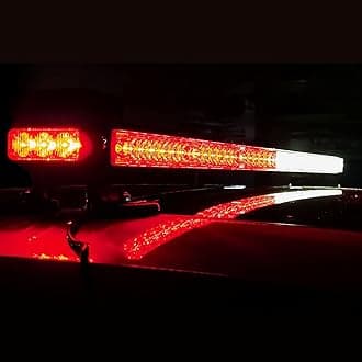 38.2 Inch 78 Led Strobe Flashing Light Bar Double Side Emergency Hazard Warning Lighting Bar with Magnetic for Car Truck Roof Safety-Red White(6-Bar)