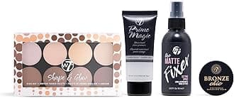 W7 Shape & Glow Makeup Set - Matte Finish - 4 Piece Set - Bronze, Contour & Secure