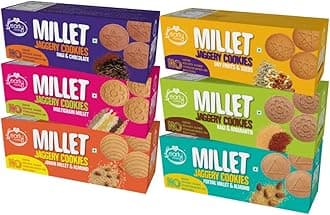 Early Foods - Biscuits Combo Pack - Millet Jaggery Cookies 130Gram X 6| Sugarfree Cookies |Butter| Sugarfree Biscuits