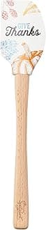 Tovolo Give Thanks Wood Handled Spatulart Spatula for Food and Meal Prep, Baking, Mixing & Turning