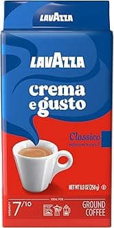 Crema e Gusto Ground Coffee Blend, Espresso Dark Roast, 8.8-Ounce Bags (Pack of 4).