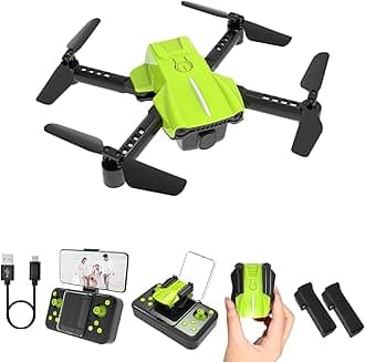 Drone with Camera, Camera RC Drone 1080p HD FPV Foldable Remote Control Dron for Beginner Toys Gifts for Kids and Adults, Green