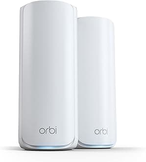 NETGEAR Orbi 770 Series | WiFi 7 Mesh System | RBE772 |Wireless Router + 1 Satellite | Up to 11 Gbps | Covers 5,500 sq. ft. | Connects up to 100 devices | Tri-band BE11000 | 2.5 Gig Internet Port