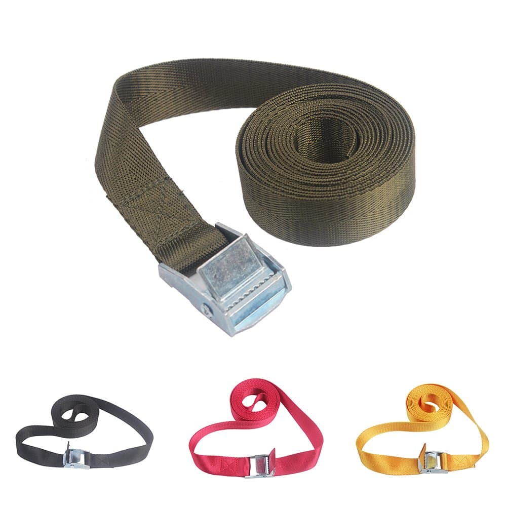 5 Pack Tensioning Belts Lashing Strap Trailer Tie Down Straps, 2.5cm Width (4M,army green)