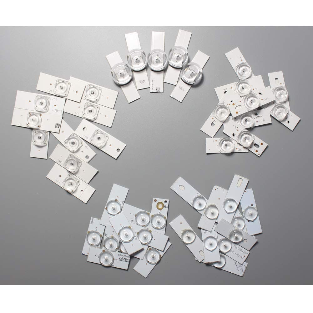 KLB 5Pack x Led Strips 3V /6V Bulbs Diodes 32-65 inch Optical Concave/Convex Lens Fliter Backlight Replacements TV Light Repair