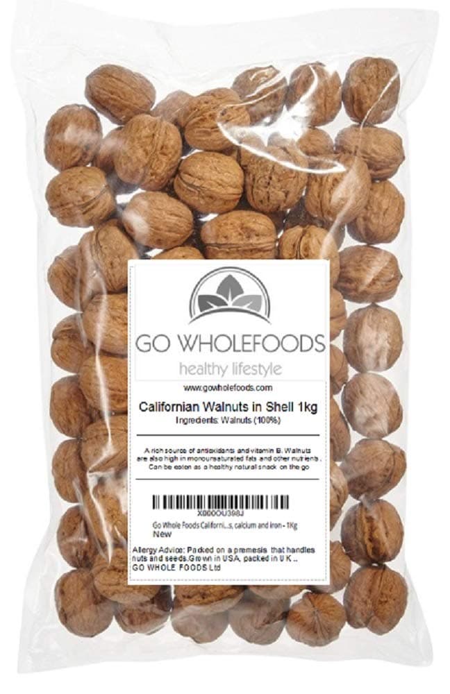 Go Whole Foods California Walnuts in Shell | Rich Source of Protein ,Vitamins, Calcium and Iron - 1Kg