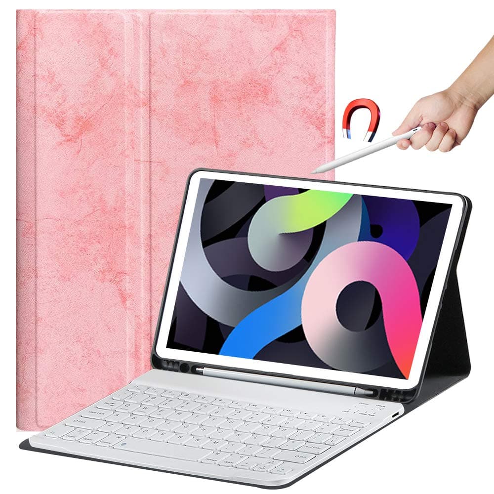 BLIENCE Keyboard Case for iPad Air 10.9 4th Gen (2020)/iPad Pro 11 2nd Generation (2020),Auto Wake/Sleep, Tablet Folio Cover Built-in Pen Holder,Protective Case with Detachable Wireless Keyboard