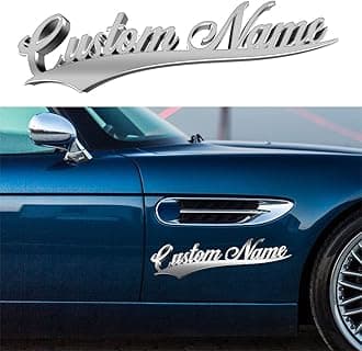 Custom Car Emblem Gift for Cars Lovers, Personalized Vechicle Gifts Race Sign Truck Letter 3D Customized Badges for Boats Motorbike Side Rear Front Hood Trunk Door (04 - Retro Style)