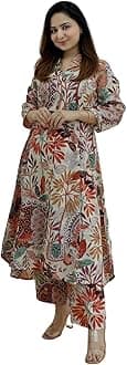 Women's Cotton Blend Floral Regular Fit Kurta Set