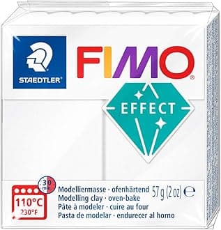 STAEDTLER8020-014 FIMO Effect Oven-Hardening Polymer Modelling Clay - Translucent White (57g)