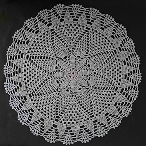 Handmade Crochet Light Grey Color Round Soft Doily Light Gray Crocheted Tablecloth