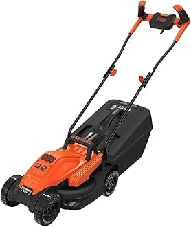 BLACK + DECKER BEMW451BH-GB Lawn Mower with Bike Handle, 1200 W, 240 V, Black, 32 cm