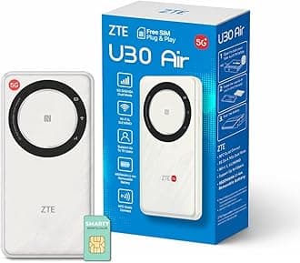 ZTE U30AIR 5G Pocket Wi-Fi Router - 5G High Speed Connectivity, Dual Band Wi-Fi, Streaming and Smooth Gaming, Easy Setup, Portable, Supports Multiple Devices