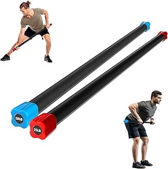 Fitvids Total Body Workout Weighted Bar Weighted Workout Bar Weighted Exercise Bar, Multiple Sizes