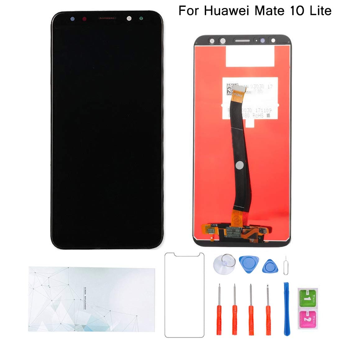 Screen Replacement Compatible for Huawei Mate 10 Lite LCD Glass Display Touch Digitizer Assembly Tools (Black)