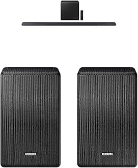 SAMSUNG S800D 3.1.2ch Soundbar w/Wireless Dolby Atmos Audio, Ultra Slim Design, HW-S800D/ZA (Newest Model) 9500S Rear Speaker Kit - Wireless Dolby Atmos/DTS: X (SWA-9500S, 2021 Model), Black