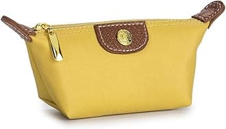 Womens Unique Change Purse Vintage Nylon Zip Coin Wallet Mini Bag (Yellow)
