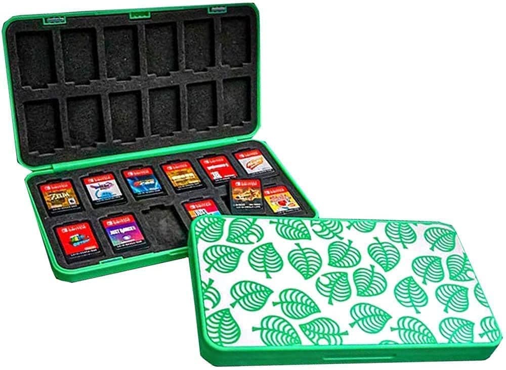 DeHasion 24 Slots Switch Game Card Case for Nintendo Switch/Switch OLED Game Card/ Portable Switch Game Card Holder Storage with 24 Game Card Slots (Green-L)