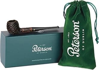 Peterson Pipes Aran Series - Handmade Irish Briar Pipe, Vintage Design, 3mm (Rusticated, 85 Straight Apple)