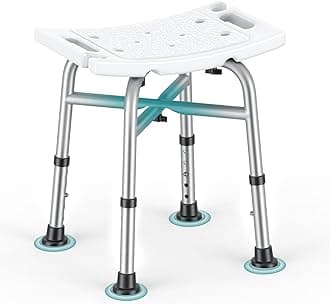 Shower Chair for Inside Shower, VFAUOSIT 450LB Shower Stool 5-Height Shower Seats for Adults 3-Min Assembly, Shower Bench for Elderly and Disabled, Bathroom Stool, Bath Seat Bathtub Chairs for Seniors