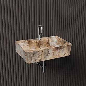 Designer Ceramic Table Top Wash Basin For Bathroom | Wall Hung Washbasin | Wall Mounted Bathroom Sink | Wash Basin For Restaurant, Hotel (16 x 12 x 5 Inch)