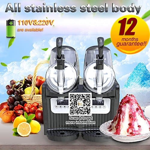 Yoli® Small 2L*2 Tanks,Mini Double Tanks slushy Machine,Beverage Slush Machine, Snow Melting ice Machine (110V/60HZ)