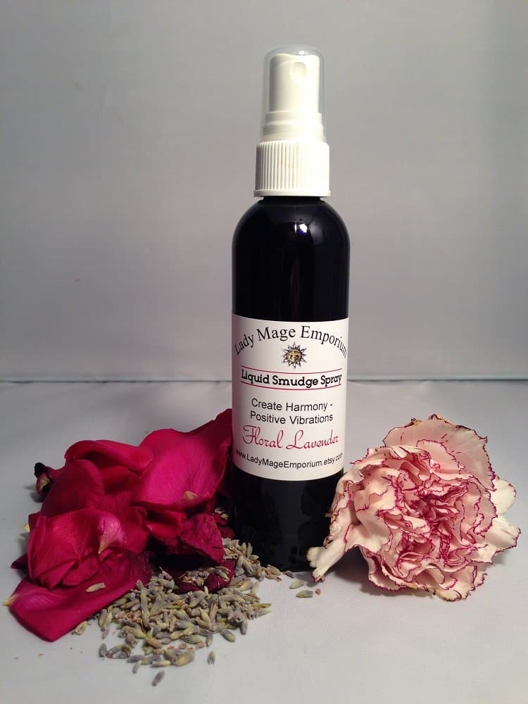 Floral Lavender Large 4 Oz - Liquid Smudge Spray - Authentically Prepared