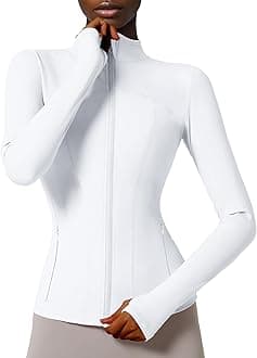 Women's Slim Fit Full Zip Athletic Running Sports Workout Jacket with Pockets