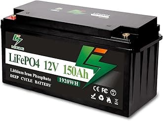 12V 150Ah LiFePO4 Lithium Battery, Lithium Iron Phosphate Rechargeable Battery with 100A BMS For Solar Systems, RV, Boats, Camping, Camping, UPS Power Supply